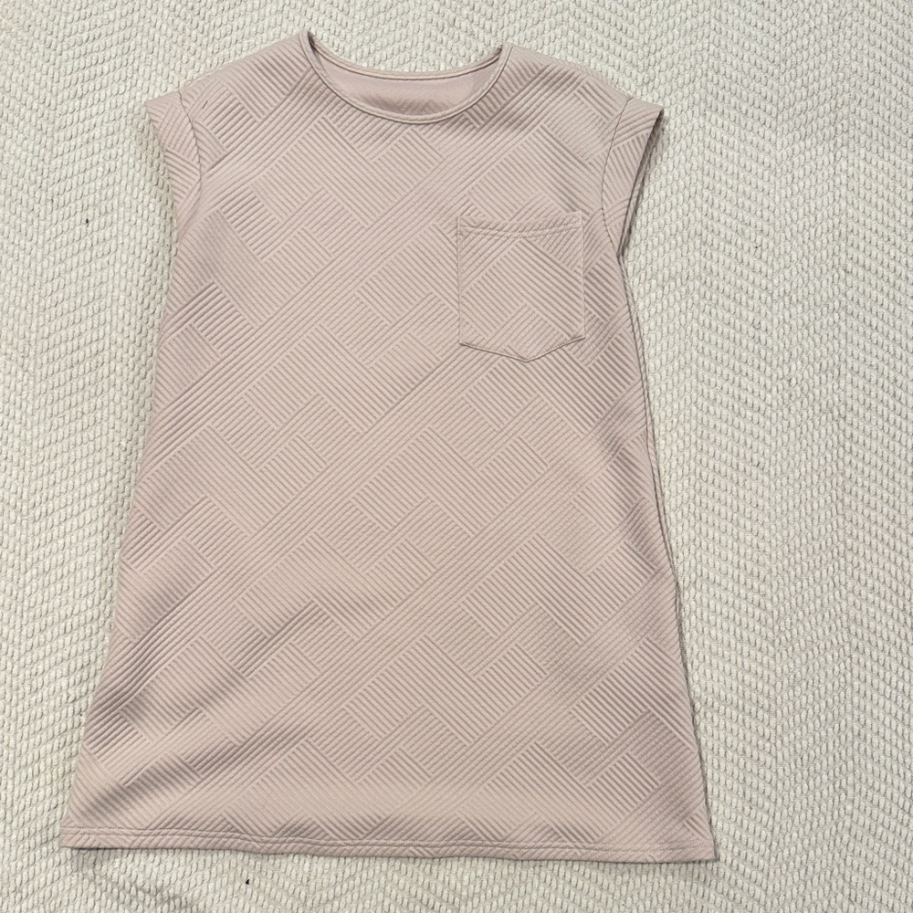 SHEIN Pink Textured Sleeveless Dress